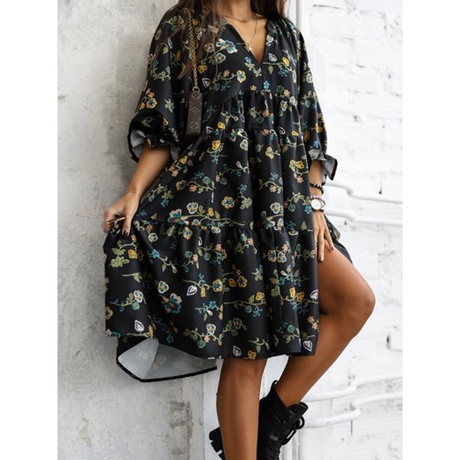 Sukienka Filomena Mini Flower Czarna Lisa Mayo S Lisa Mayo