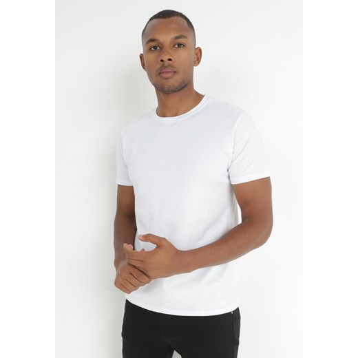 Biała Koszulka Bawełniana z Krótkim Rękawem Narli ze sklepu Born2be Odzież w kategorii T-shirty męskie - zdjęcie 146394658