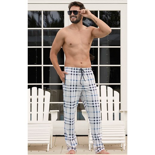 Spodnie męskie z długą nogawką Gilbert, Kolor beżowy-wzór, Rozmiar XL, Italian Fashion ze sklepu Intymna w kategorii Piżamy męskie - zdjęcie 146400658