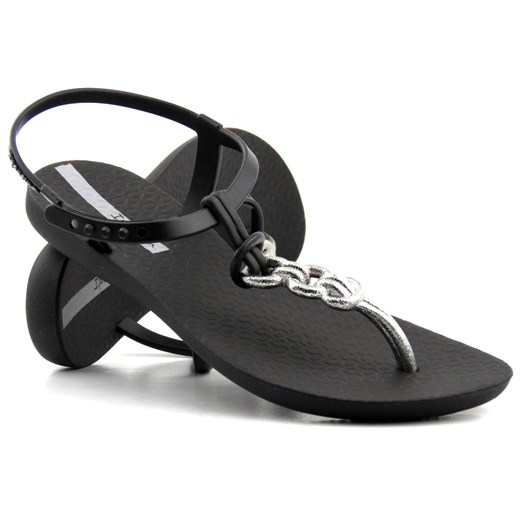 Gumowe sandały damskie typu japonki - IPANEMA 83183, czarne ze sklepu ulubioneobuwie w kategorii Sandały damskie - zdjęcie 146409336