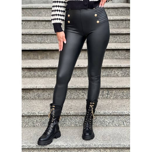 Legginsy Button woskowane czarne Fason L/XL Sklep Fason
