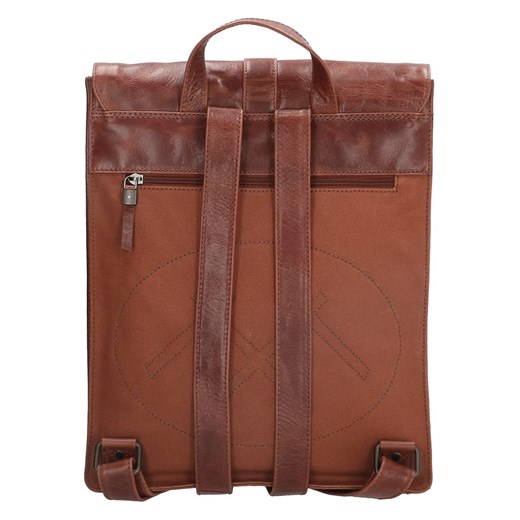 Skórzany plecak w kolorze brązowym - 32,5 x 37 x 9 cm Micmacbags onesize okazyjna cena Limango Polska