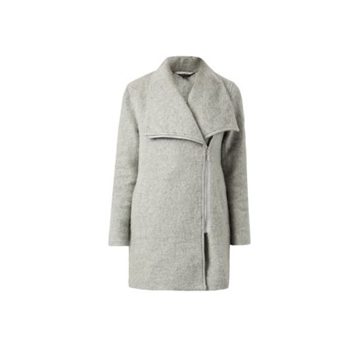 Light Grey Wool Mix Wide Collared Coat  newlook zielony płaszcz