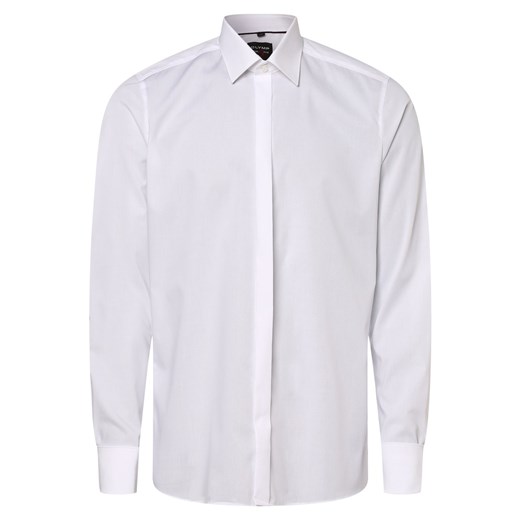 Olymp Level Five Koszula męska łatwa w prasowaniu z wywijanymi mankietami Mężczyźni Slim Fit Bawełna biały jednolity kołnierzyk kent ze sklepu vangraaf w kategorii Koszule męskie - zdjęcie 146514735