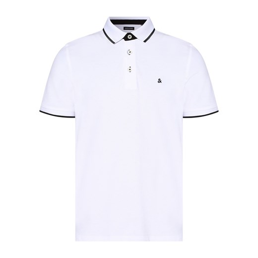 Jack & Jones Męska koszulka polo Mężczyźni Bawełna biały jednolity ze sklepu vangraaf w kategorii T-shirty męskie - zdjęcie 146514926
