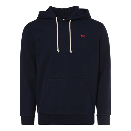 Levi's Męska bluza z kapturem Mężczyźni Materiał dresowy granatowy jednolity ze sklepu vangraaf w kategorii Bluzy męskie - zdjęcie 146514949
