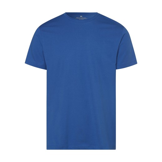 Nils Sundström T-shirt męski Mężczyźni Bawełna niebieski jednolity ze sklepu vangraaf w kategorii T-shirty męskie - zdjęcie 146514987
