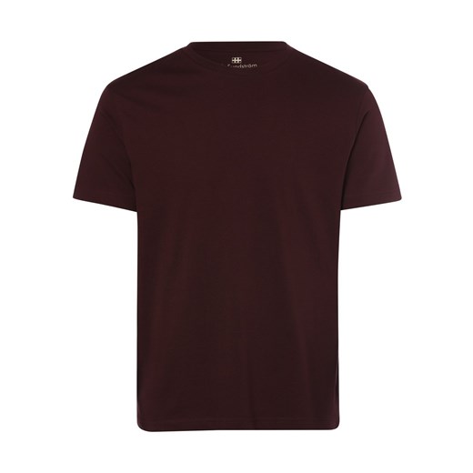 Nils Sundström T-shirt męski Mężczyźni Bawełna bordowy jednolity ze sklepu vangraaf w kategorii T-shirty męskie - zdjęcie 146514988