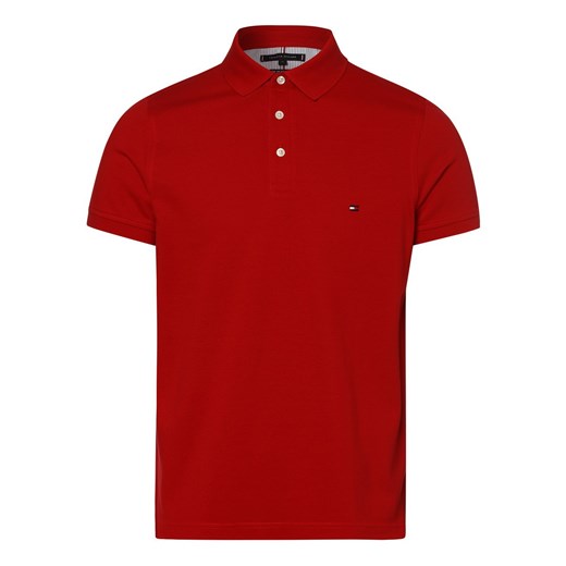 Tommy Hilfiger Męska koszulka polo Mężczyźni Bawełna czerwony jednolity ze sklepu vangraaf w kategorii T-shirty męskie - zdjęcie 146515016