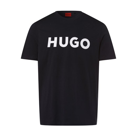 HUGO T-shirt męski Mężczyźni Dżersej granatowy nadruk ze sklepu vangraaf w kategorii T-shirty męskie - zdjęcie 146516239