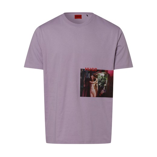 HUGO T-shirt z nadrukiem ze zdjęciem – Dmack Mężczyźni,Kobiety Bawełna bzowy M vangraaf