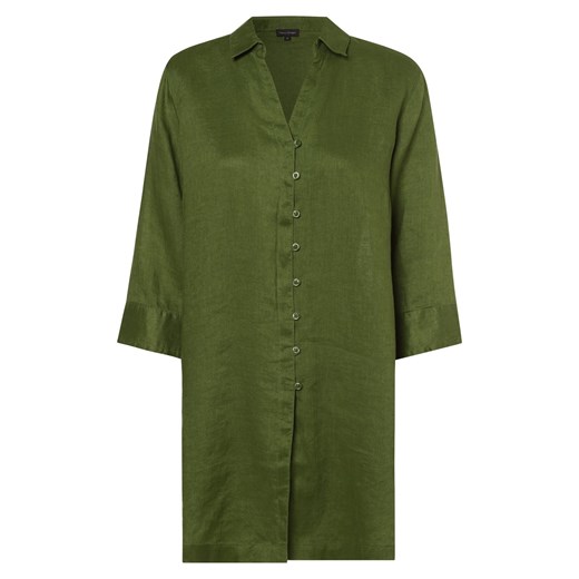 Franco Callegari Damska bluzka lniana Kobiety len oliwkowy jednolity ze sklepu vangraaf w kategorii Koszule damskie - zdjęcie 146516975