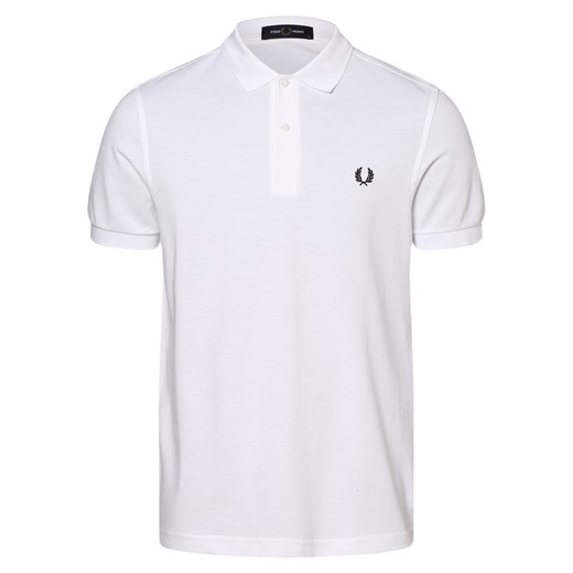 Fred Perry Męska koszulka polo Mężczyźni Bawełna biały jednolity ze sklepu vangraaf w kategorii T-shirty męskie - zdjęcie 146517457