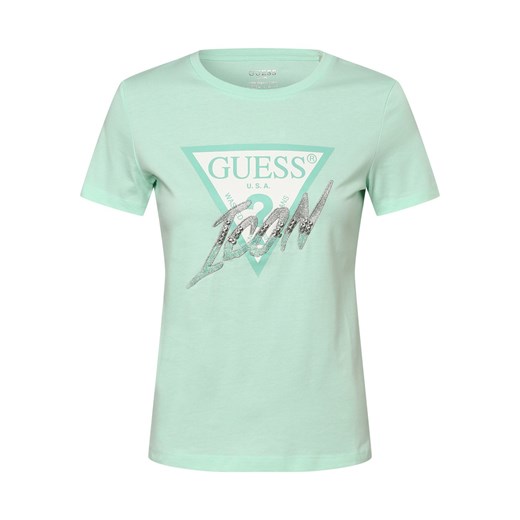 GUESS T-shirt damski Kobiety Dżersej miętowy nadruk Guess XS promocyjna cena vangraaf