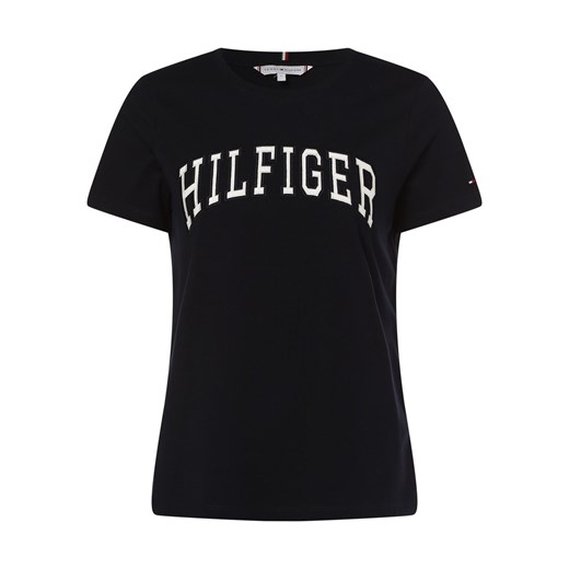 Tommy Hilfiger T-shirt damski Kobiety Bawełna granatowy jednolity ze sklepu vangraaf w kategorii Bluzki damskie - zdjęcie 146518805