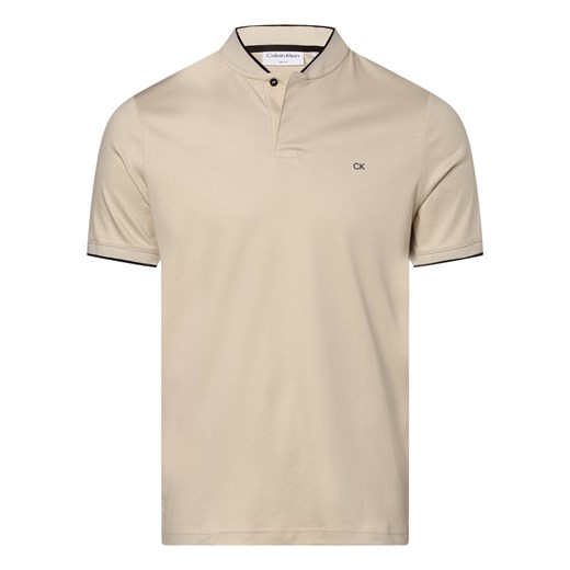 Calvin Klein Męska koszulka polo Mężczyźni Dżersej beżowy jednolity Calvin Klein XXL vangraaf