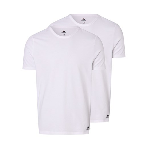 adidas Performance T-shirty pakowane po 2 szt. Mężczyźni Bawełna biały jednolity ze sklepu vangraaf w kategorii T-shirty męskie - zdjęcie 146519187