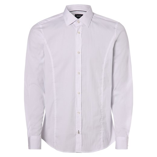 JOOP! Koszula męska Mężczyźni Slim Fit Bawełna biały jednolity kołnierzyk kent ze sklepu vangraaf w kategorii Koszule męskie - zdjęcie 146521188