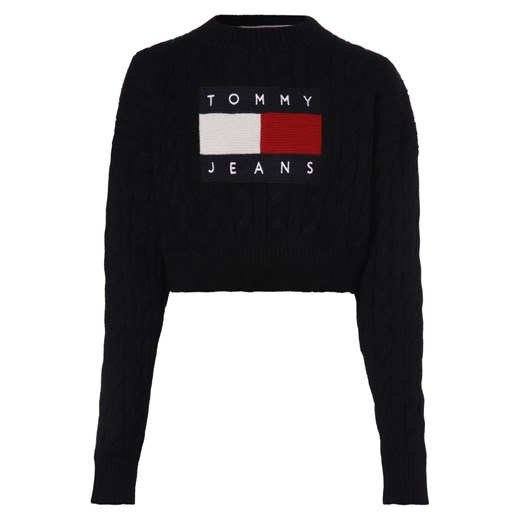 Tommy Jeans Sweter damski Kobiety Sztuczne włókno czarny jednolity Tommy Jeans L vangraaf