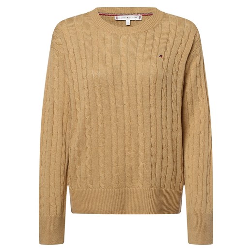 Tommy Hilfiger Sweter damski Kobiety Wełna beżowy jednolity Tommy Hilfiger M promocyjna cena vangraaf