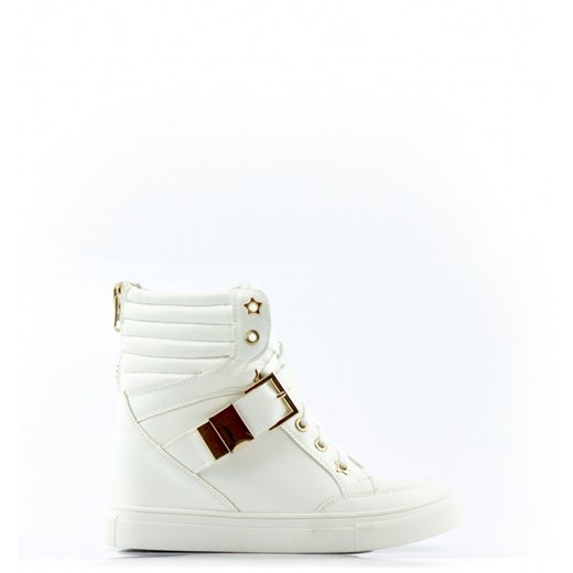 Sneakersy White Leather born2be-pl zielony Eko