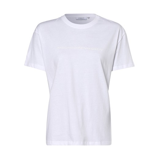 Msch Copenhagen T-shirt damski Kobiety Bawełna biały nadruk ze sklepu vangraaf w kategorii Bluzki damskie - zdjęcie 146523736