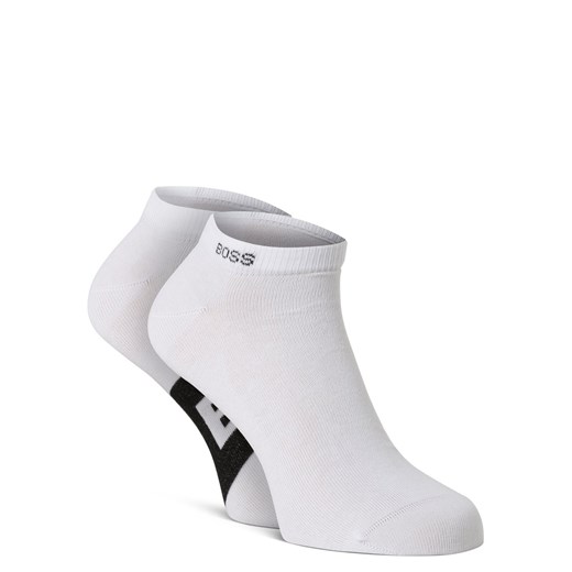 BOSS Męskie skarpety do obuwia sportowego pakowane po 2 szt. Mężczyźni biały jednolity ze sklepu vangraaf w kategorii Skarpetki męskie - zdjęcie 146524445