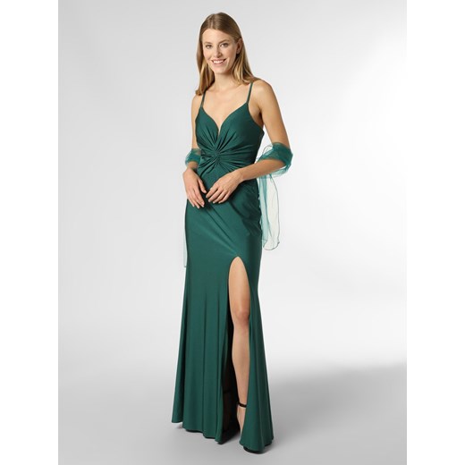 Luxuar Fashion Damska sukienka wieczorowa z etolą Kobiety szmaragdowy jednolity Luxuar Fashion 32 vangraaf