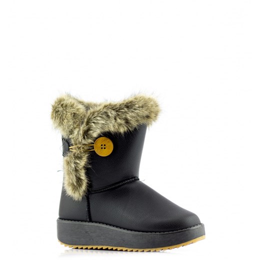 Śniegowce Black Shoes with Brown Fur born2be-pl szary ekologiczne