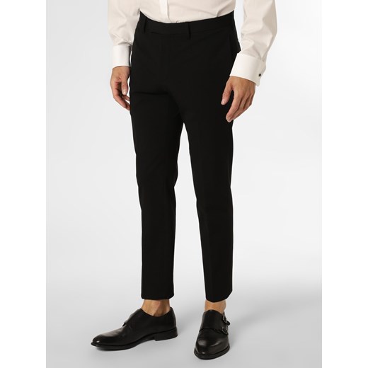 Strellson Męskie spodnie od garnituru modułowego Mężczyźni Super Slim Fit Sztuczne włókno czarny jednolity ze sklepu vangraaf w kategorii Spodnie męskie - zdjęcie 146526689