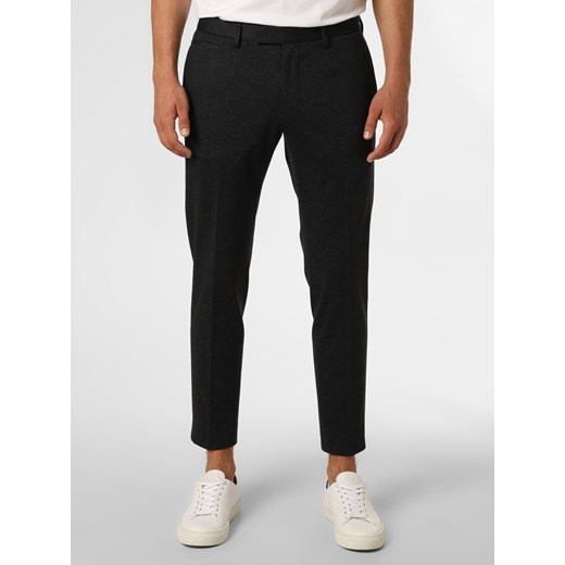 Strellson Męskie spodnie od garnituru modułowego Mężczyźni Super Slim Fit Sztuczne włókno czarny wypukły wzór tkaniny ze sklepu vangraaf w kategorii Spodnie męskie - zdjęcie 146527346