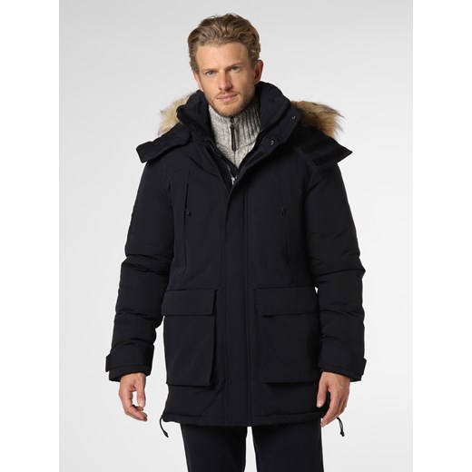 Superdry Parka męska Mężczyźni Sztuczne włókno granatowy jednolity Superdry XL vangraaf