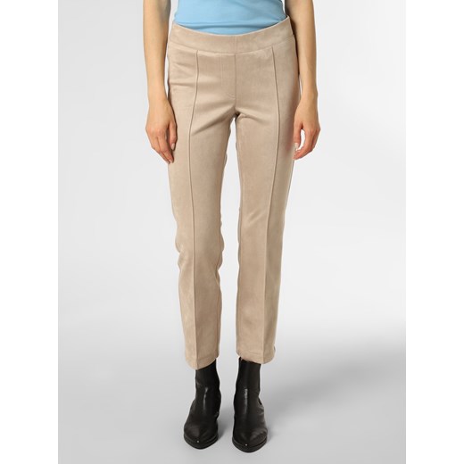 Cambio Spodnie Kobiety Sztuczne włókno beżowy jednolity ze sklepu vangraaf w kategorii Spodnie damskie - zdjęcie 146527555