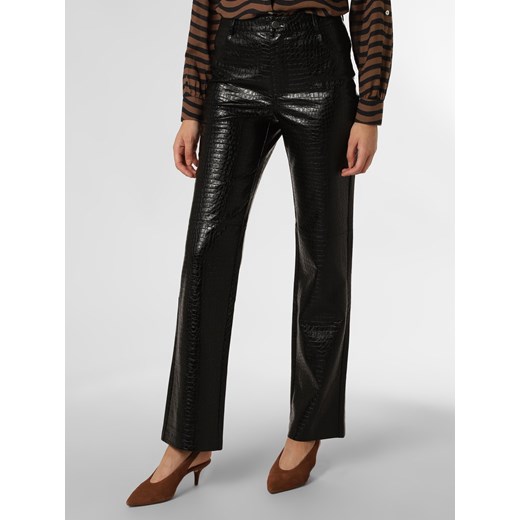 mbyM Spodnie Kobiety Sztuczna skóra czarny jednolity ze sklepu vangraaf w kategorii Spodnie damskie - zdjęcie 146527796