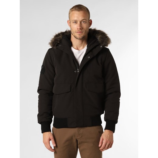 Superdry Kurtka męska Mężczyźni Sztuczne włókno czarny jednolity Superdry M vangraaf