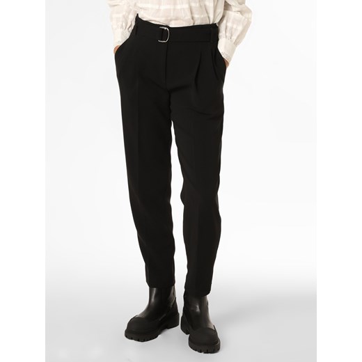 BOSS Spodnie Kobiety Sztuczne włókno czarny jednolity ze sklepu vangraaf w kategorii Spodnie damskie - zdjęcie 146581358