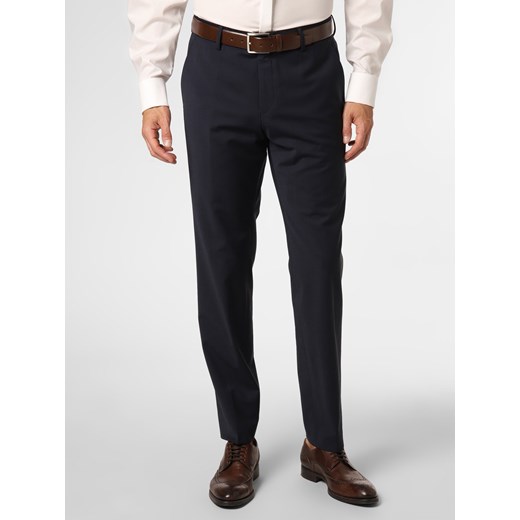 BOSS Męskie spodnie od garnituru modułowego Mężczyźni Slim Fit Sztuczne włókno granatowy jednolity ze sklepu vangraaf w kategorii Spodnie męskie - zdjęcie 146581639