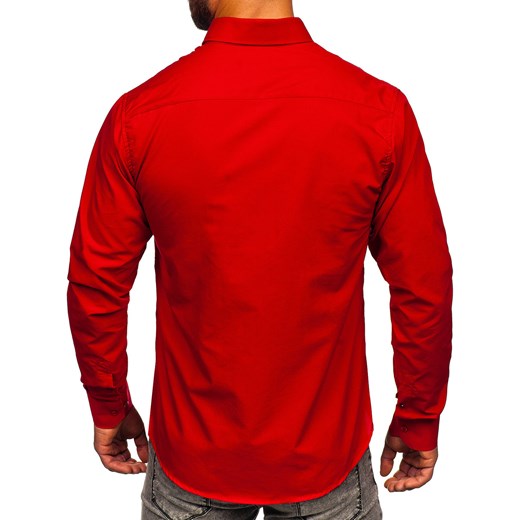 Koszula męska Denley czerwona casual 