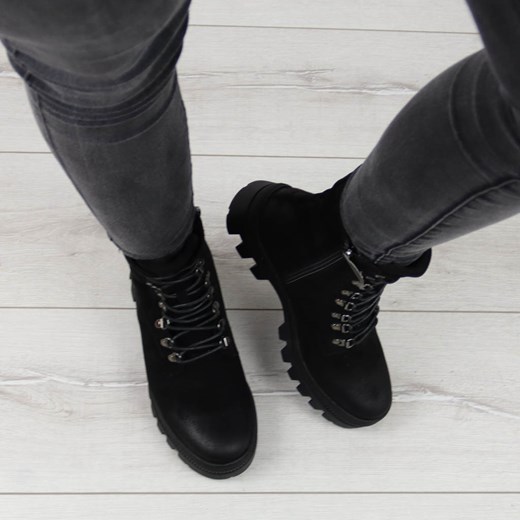 Workery damskie Potocki płaskie zamszowe na zamek casual na jesień 