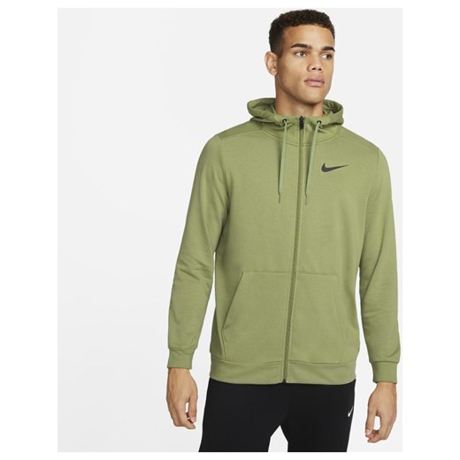 Męska rozpinana bluza treningowa z kapturem Nike Dri-FIT - Zieleń Nike L Nike poland promocyjna cena