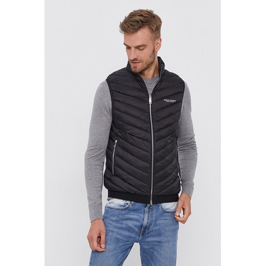 Armani Exchange Bezrękawnik puchowy męski kolor czarny przejściowy 8NZQ52 ZNW3Z NOS ze sklepu ANSWEAR.com w kategorii Kamizelki męskie - zdjęcie 146639889