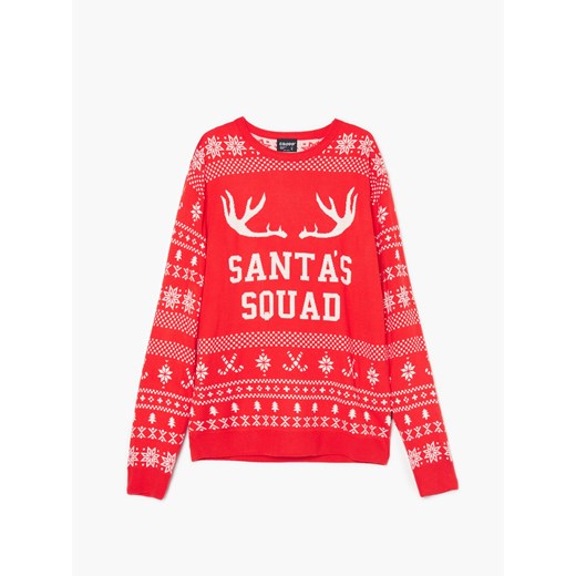 Cropp - Czerwony świąteczny sweter - Czerwony Cropp L Cropp