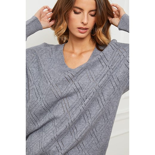 Sweter "Cetif" w kolorze szarym So Cachemire XL wyprzedaż Limango Polska