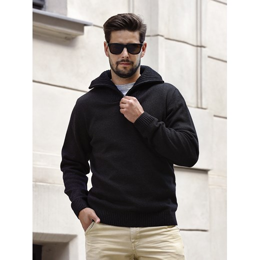 Sweter z kołnierzem - Drakula - czarny melanż - M ze sklepu Swetry Lasota w kategorii Swetry męskie - zdjęcie 146737956