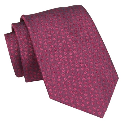 Męski Krawat - Ciemna Czerwień, Drobna Faktura - Angelo di Monti  KRADM1948 ze sklepu JegoSzafa.pl w kategorii Krawaty - zdjęcie 146748318