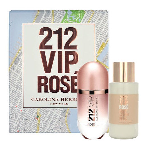 Carolina Herrera 212 VIP Rose W Zestaw perfum Edp 80ml + 200ml Balsam e-glamour bezowy balsamy