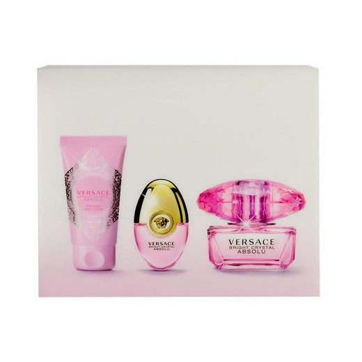 Versace Bright Crystal Absolu W Zestaw perfum Edp 50ml + 50ml Balsam + 10ml Edp e-glamour bialy balsamy