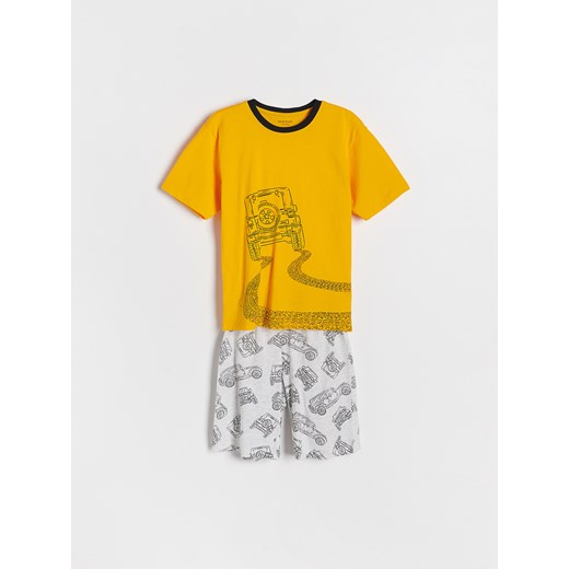 Reserved - Dwuczęściowa piżama z nadrukiem - Żółty Reserved 5-2 lata) Reserved wyprzedaż