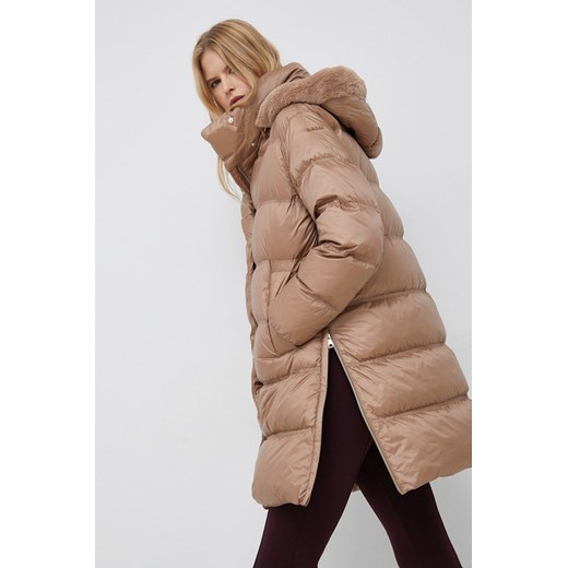 Geox kurtka puchowa damska kolor beżowy zimowa Geox 38 ANSWEAR.com