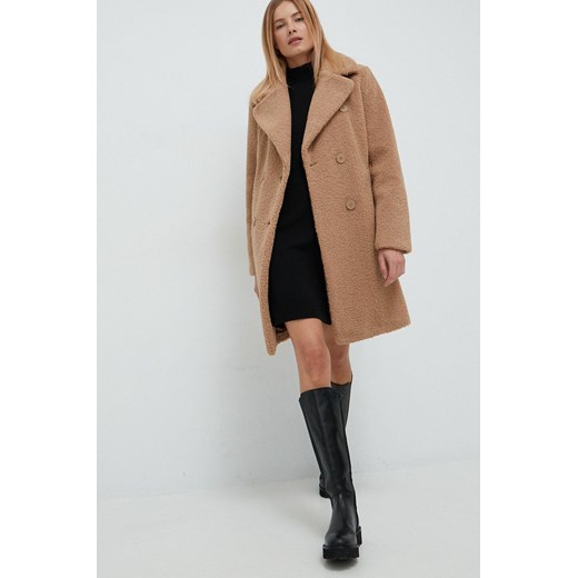 Lauren Ralph Lauren płaszcz damski kolor brązowy przejściowy dwurzędowy M ANSWEAR.com
